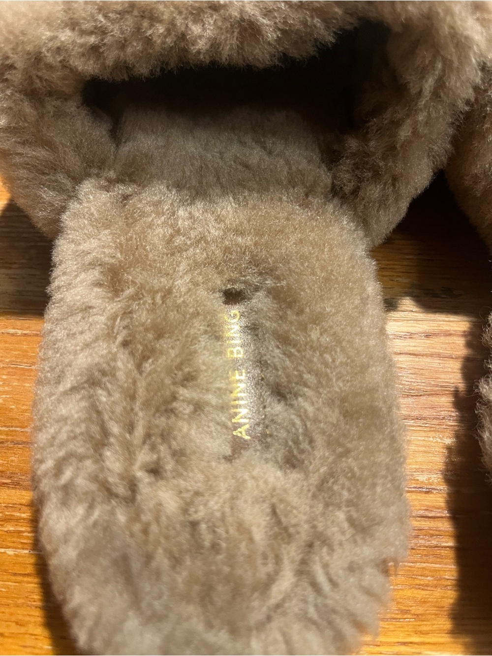 Anine Bing Shearling Plush Slip on Loafers Mules Camel / Yellow Gold SZ 38 - Picture 2 of 11